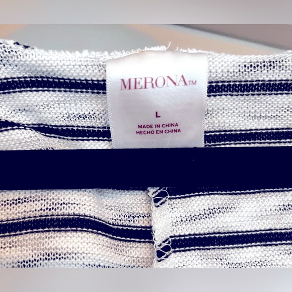 Target Merona Striped Hooded Swim Coverup Dress Size Large - Picture 3 of 5